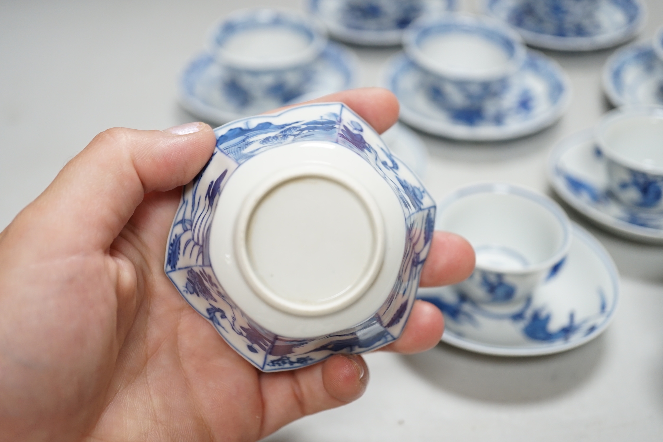 Two miniature Chinese blue and white porcelain part tea sets